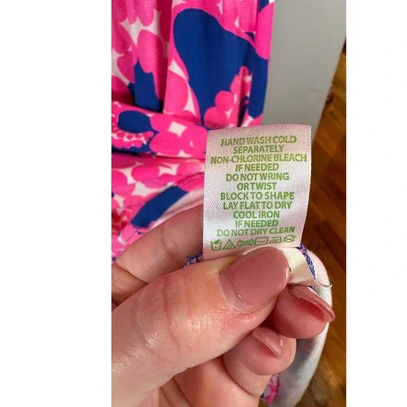 Lilly Pulitzer Meridian Strapless Midi Dress Ikat Blue Pink Small - Picture 8 of 8
